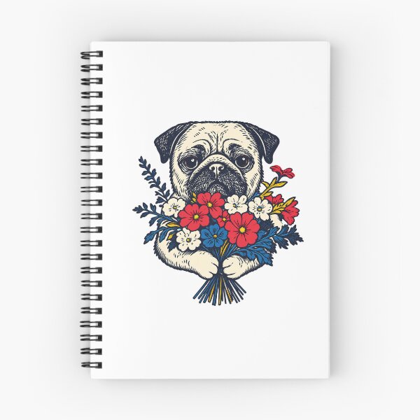 Item preview, Vintage Floral Pug Bouquet – Botanical Dog Lover Art designed and sold by notorius12.