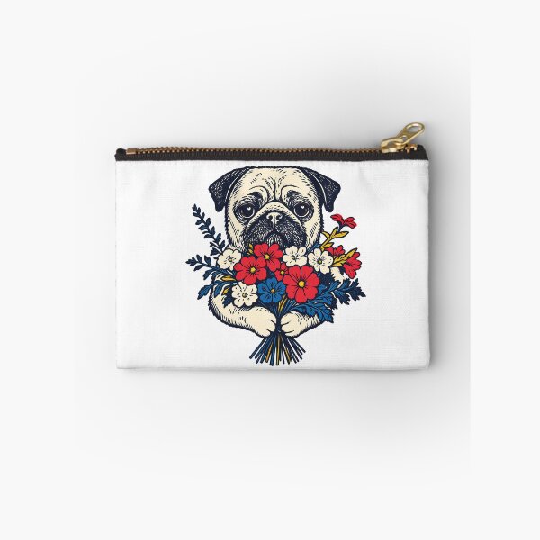 Item preview, Vintage Floral Pug Bouquet – Botanical Dog Lover Art designed and sold by notorius12.