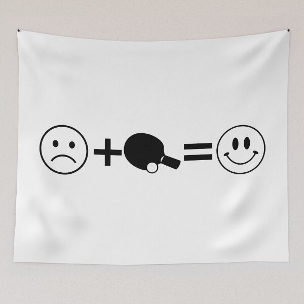 Item preview, The Table Tennis Happiness Formula - Sad Face Plus Paddle Equals Smile designed and sold by Vision Crafted.