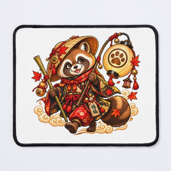 Item preview, Lucky Red Panda Wanderer | Japanese Folklore Red Panda | Kawaii Samurai Adventure designed and sold by MrDev.