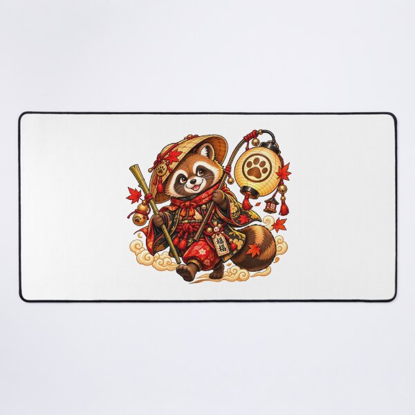 Item preview, Lucky Red Panda Wanderer | Japanese Folklore Red Panda | Kawaii Samurai Adventure designed and sold by MrDev.