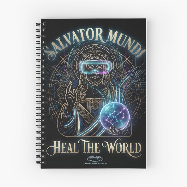 Item preview, Cyber Renaissance Digital Art - Futuristic Tech Spiritual Tee & Sticker designed and sold by yassinecavali.