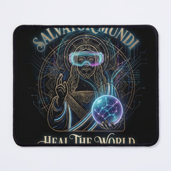 Item preview, Cyber Renaissance Digital Art - Futuristic Tech Spiritual Tee & Sticker designed and sold by yassinecavali.