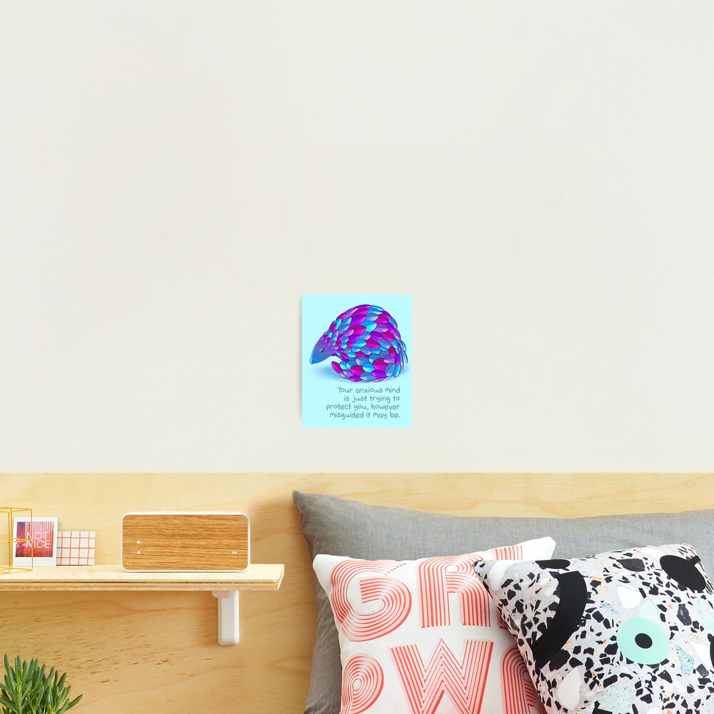 "Your Anxiety is Just Trying to Protect You" Pangolin Photographic Print