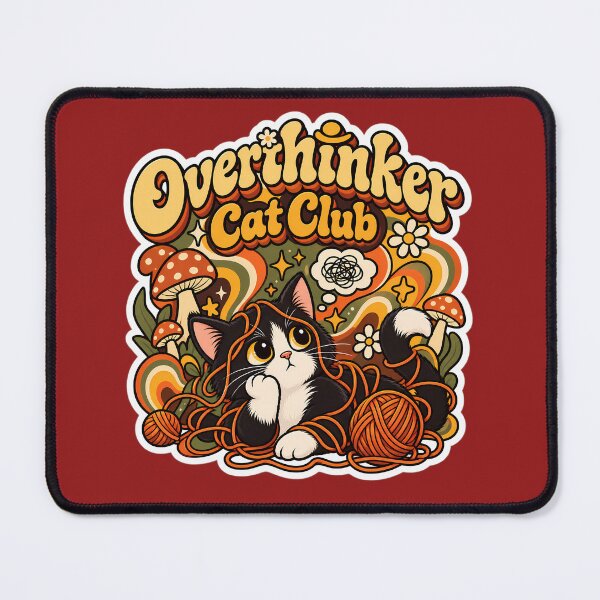 Item preview, Retro Overthinker Cat Club 70s Aesthetic designed and sold by Retro Whiskers.