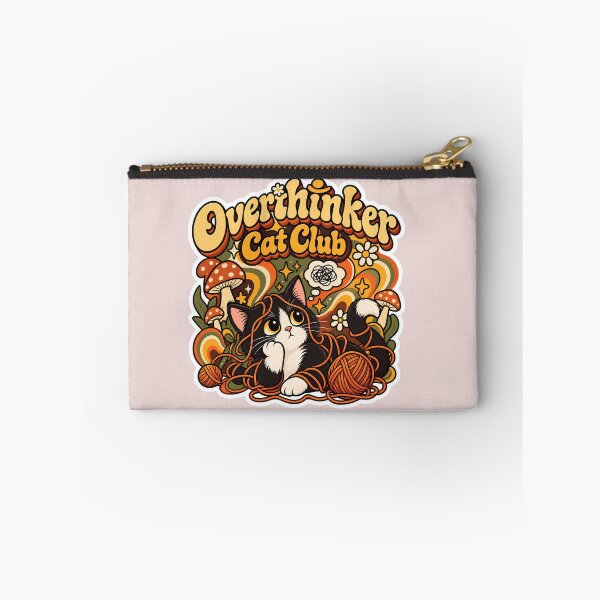 Item preview, Retro Overthinker Cat Club 70s Aesthetic designed and sold by Stickers Hub HUB.