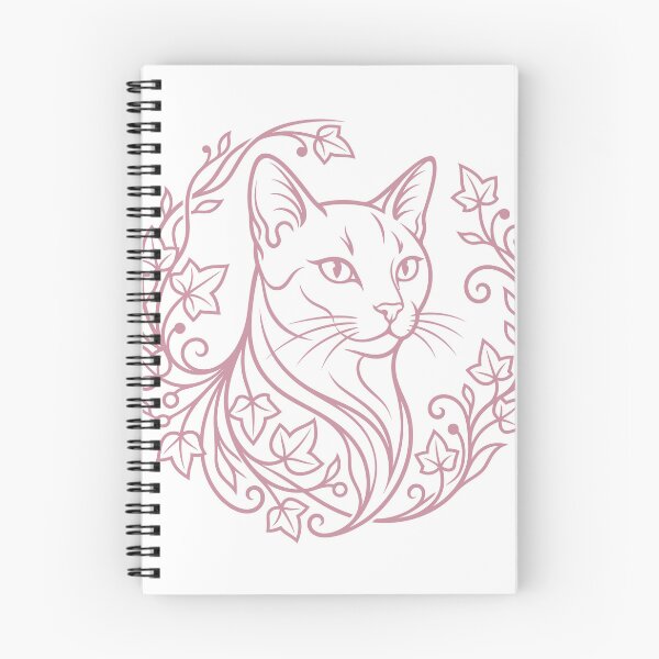 Item preview, Elegant Cat Ivy Wreath Line Art Illustration designed and sold by ZUMERI.