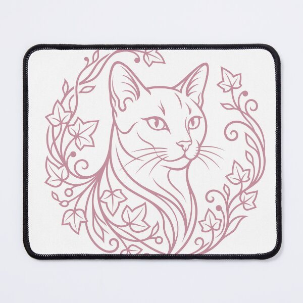 Item preview, Elegant Cat Ivy Wreath Line Art Illustration designed and sold by ZUMERI.