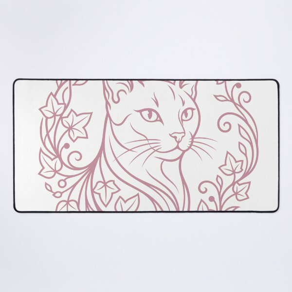 Item preview, Elegant Cat Ivy Wreath Line Art Illustration designed and sold by ZUMERI.