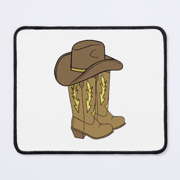 Item preview, Brown Cowboy Boot And Hat With Gold designed and sold by Sartoris Art.
