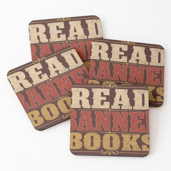Item preview, Vintage Read Banned Books Typography | Retro Western Bookworm Art designed and sold by BLUESKY11a.