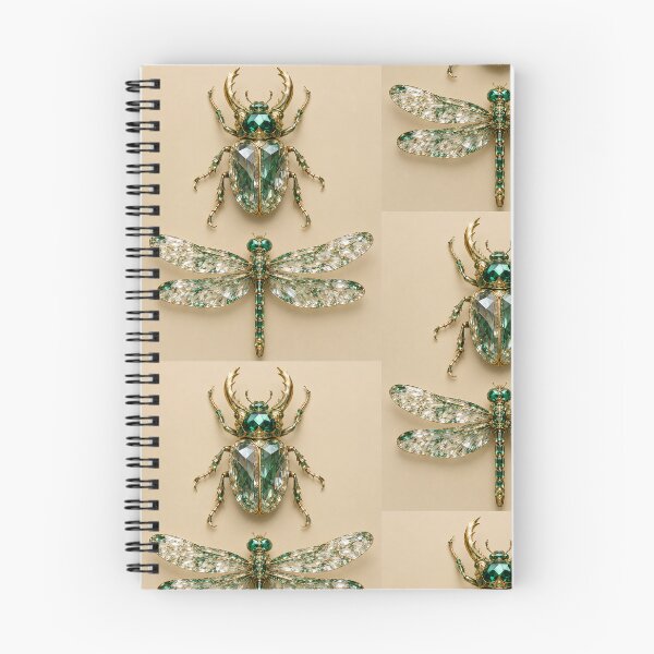 Item preview, Vintage Emerald Jeweled Beetle and Dragonfly Art designed and sold by Ink-verse-.