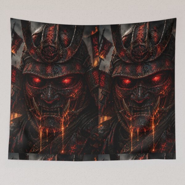 Item preview, Cursed Kabuto Oni Helmet Dark Samurai Art designed and sold by MouradStudio.