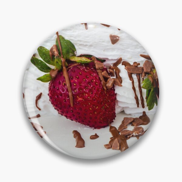Item preview, Long Strawberry Whipped Cream Cake Drizzled With Chocolate And Pistachios On Serving Board designed and sold by Nmallia.