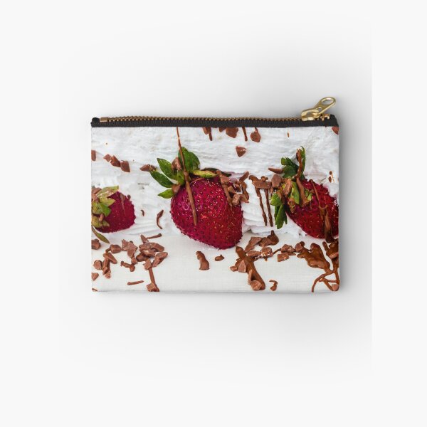 Item preview, Long Strawberry Whipped Cream Cake Drizzled With Chocolate And Pistachios On Serving Board designed and sold by Nmallia.