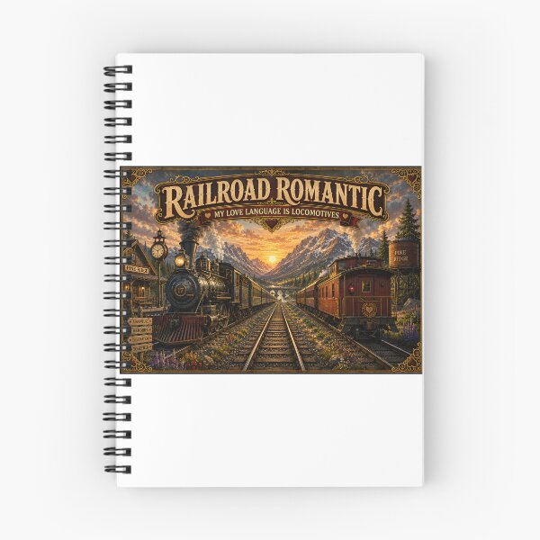 Item preview, Railroad Romantic – Vintage Steam Train Railway Poster designed and sold by ASABCreative.
