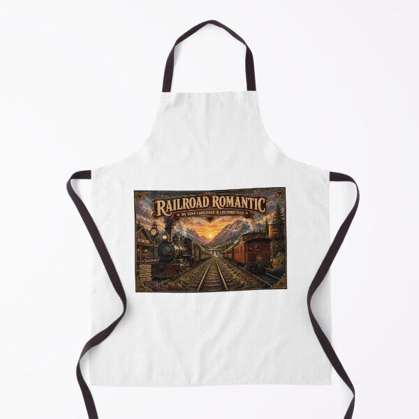 Item preview, Railroad Romantic – Vintage Steam Train Railway Poster designed and sold by ASABCreative.