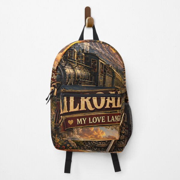 Item preview, Railroad Romantic – Vintage Steam Train Railway Poster designed and sold by ASABCreative.