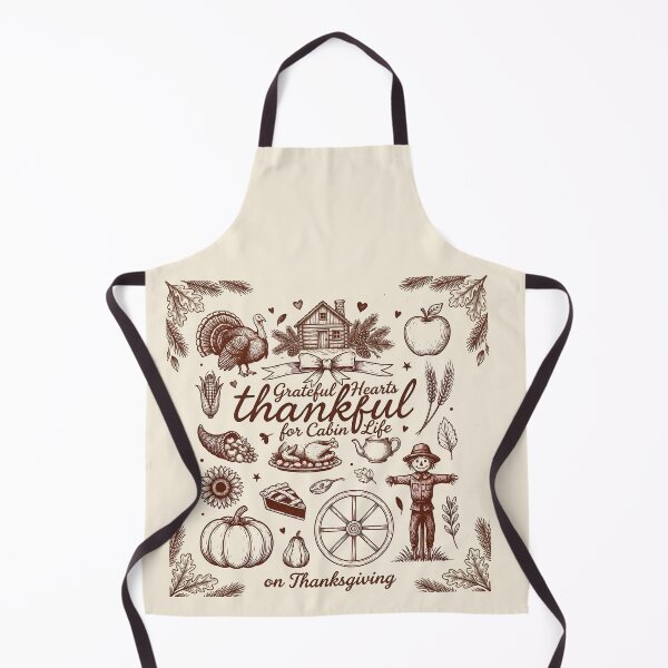 Item preview, Grateful Hearts Thankful For Cabin Life On Thanksgiving Vector T-Shirt Design - Vintage Autumn Doodle Graphic designed and sold by Rabu10.