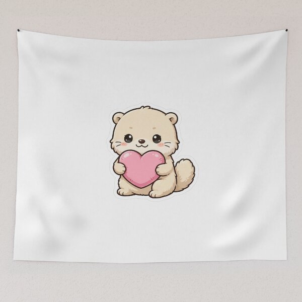 Item preview, Otter Holding Heart - Kawaii Love Otter designed and sold by FBA.