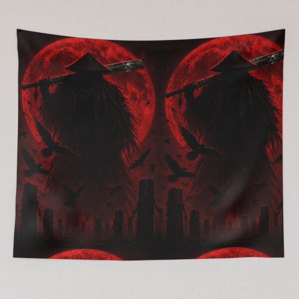 Item preview, Kubikiri Ronin Blood Moon Samurai Art designed and sold by MouradStudio.