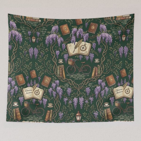 Item preview, Vintage Wisteria Bookshop - French Library & Botanical Storefront designed and sold by MimiSabu.