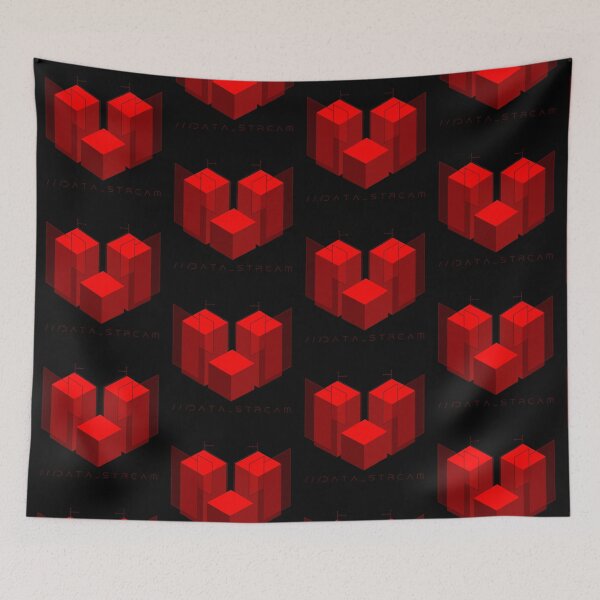 Item preview, Data Stream Red Geometric Minimalist Digital Art designed and sold by VOIDXX.
