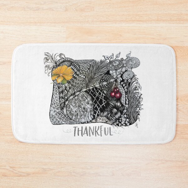 Item preview, Thankful Floral Zentangle designed and sold by LorieFossaArt.