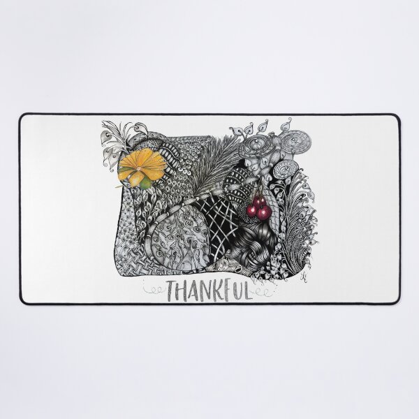 Item preview, Thankful Floral Zentangle designed and sold by LorieFossaArt.