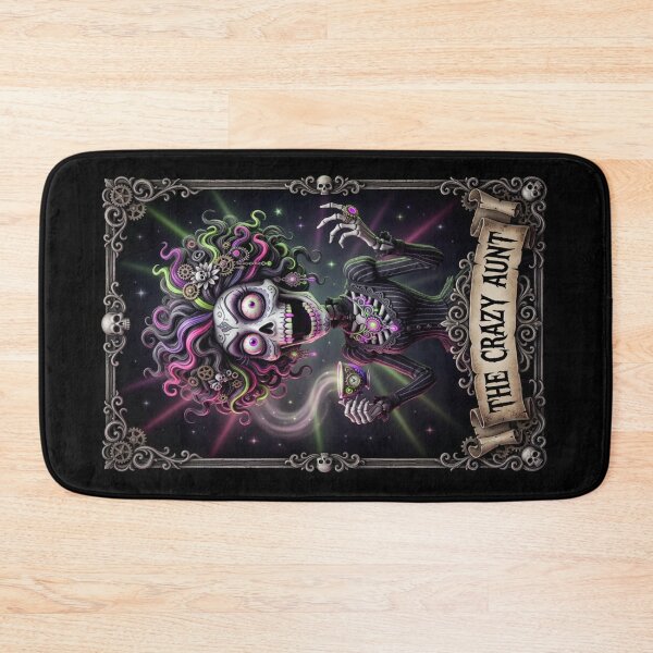 Item preview, The Crazy Aunt Tarot Card – Spooky Goth Coffee Skeleton designed and sold by MysticalSister.