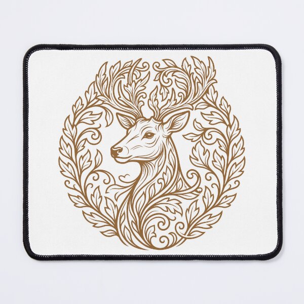 Item preview, Majestic Deer Botanical Wreath Line Art Illustration designed and sold by ZUMERI.
