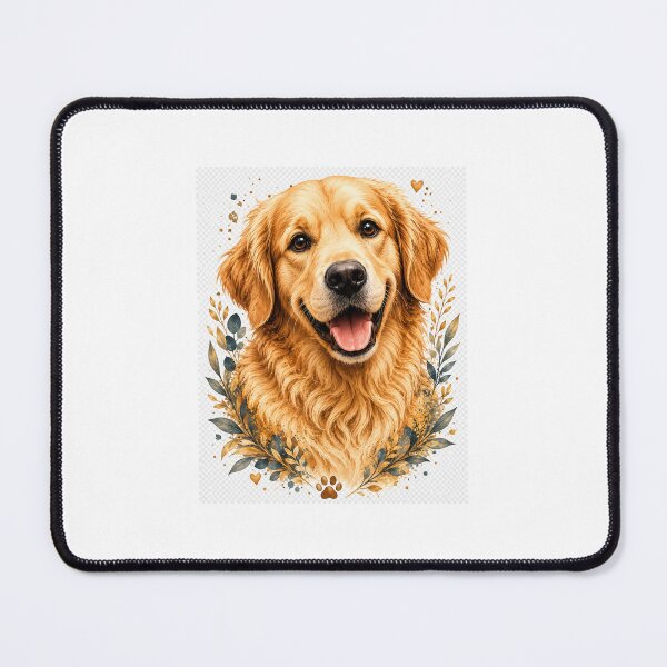Item preview, Golden Retriever Lover – Happy Fluffy Dog Botanical Portrait designed and sold by UmaGCreativeCo.