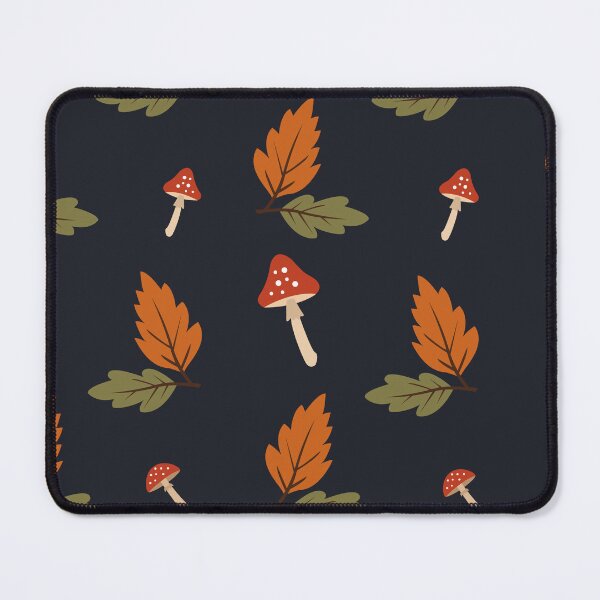 Item preview, Dark Autumn Mushroom and Fall Leaves Seamless Pattern designed and sold by ElenMart.