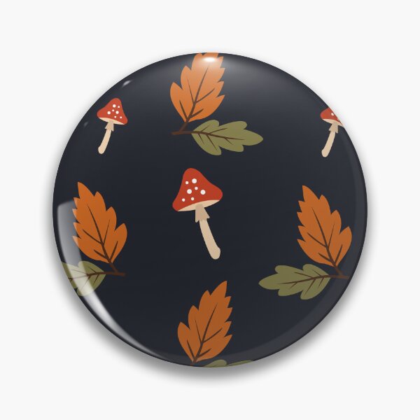 Item preview, Dark Autumn Mushroom and Fall Leaves Seamless Pattern designed and sold by ElenMart.