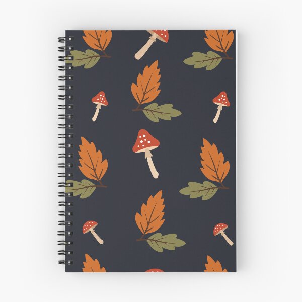 Item preview, Dark Autumn Mushroom and Fall Leaves Seamless Pattern designed and sold by ElenMart.