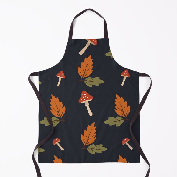 Item preview, Dark Autumn Mushroom and Fall Leaves Seamless Pattern designed and sold by ElenMart.