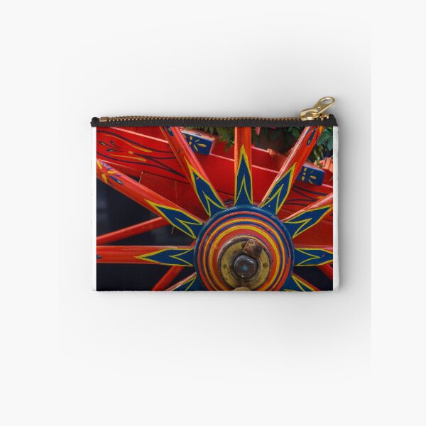 Item preview, Colorful Painted Wooden Wagon Wheel With Bright Flower Basket Decoration and Traditional Folk Design designed and sold by Nmallia.
