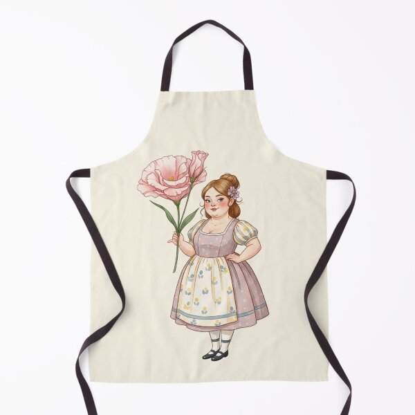 Item preview, Vintage Watercolor Girl with Pink Flower - Classic Storybook Illustration designed and sold by Pasteltone.