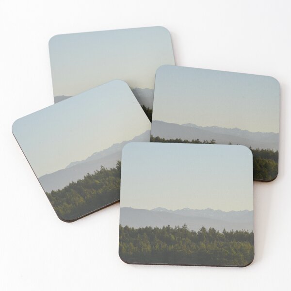 Item preview, Hazy Mountain Range Over Evergreen Forest designed and sold by MiraNadaPrints.
