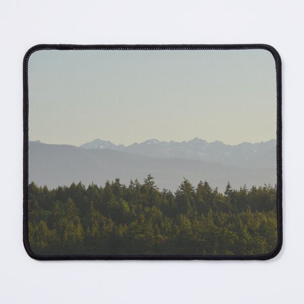 Item preview, Hazy Mountain Range Over Evergreen Forest designed and sold by MiraNadaPrints.