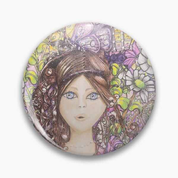 Item preview, Purple Zentangle Garden Girl designed and sold by LorieFossaArt.