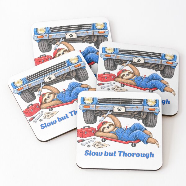 Item preview, Slow but Thorough Sloth Mechanic – Funny Car Repair Design designed and sold by Buli89.
