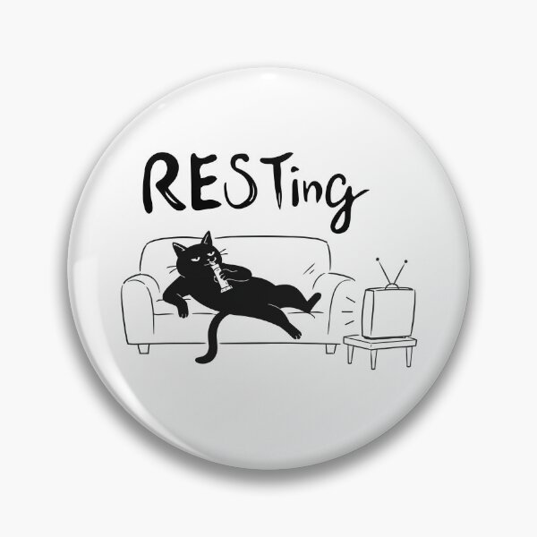 Item preview, Rest, Human. Funny Black Cat designed and sold by ANALOG MISCHIEF.
