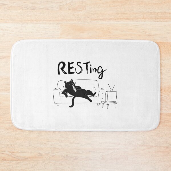 Item preview, Rest, Human. Funny Black Cat designed and sold by ANALOG MISCHIEF.