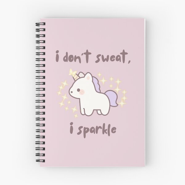 Item preview, I Don't Sweat I Sparkle | Kawaii Unicorn Funny Quote Sticker & T-Shirt designed and sold by Olive Thread Co..