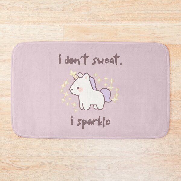 Item preview, I Don't Sweat I Sparkle | Kawaii Unicorn Funny Quote Sticker & T-Shirt designed and sold by Olive Thread Co..