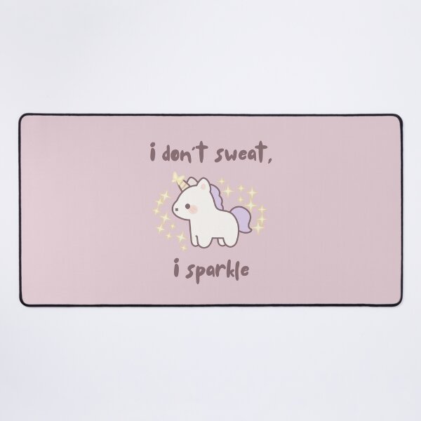 Item preview, I Don't Sweat I Sparkle | Kawaii Unicorn Funny Quote Sticker & T-Shirt designed and sold by Olive Thread Co..