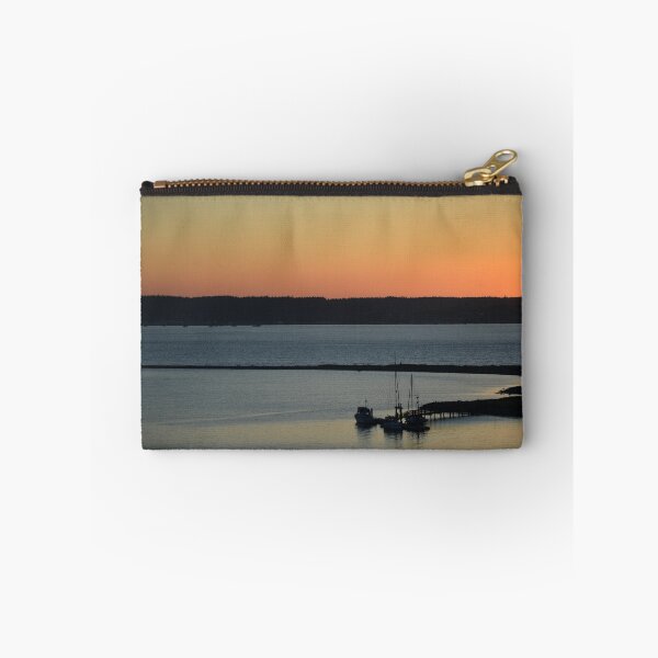 Item preview, Golden Sunset Silhouette over Harbor Boats designed and sold by MiraNadaPrints.