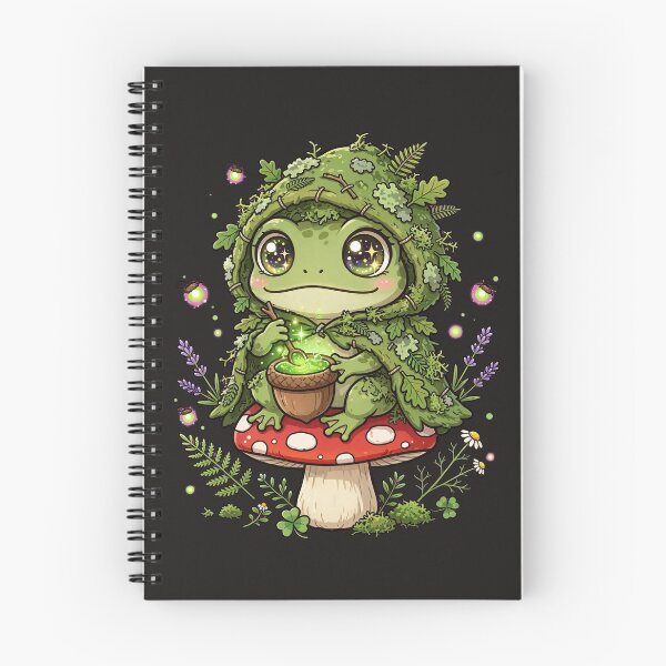 Item preview, Forest Szeptucha Frog Witch - Slavic Herbalist Brewing Potion on Amanita Mushroom designed and sold by PrettyCrypt.