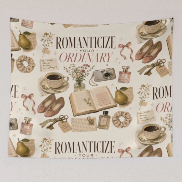 Item preview,  Romanticize Your Ordinary Vintage Aesthetic | Bookish Coffee Floral Design designed and sold by TulipsArtDesigns .